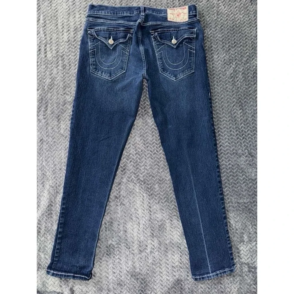 True Religion Mens Rocco Relaxed Skinny Jean Blue Denim Size 34